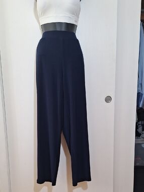 Susan Graver Navy Wide-Leg Women's Pants